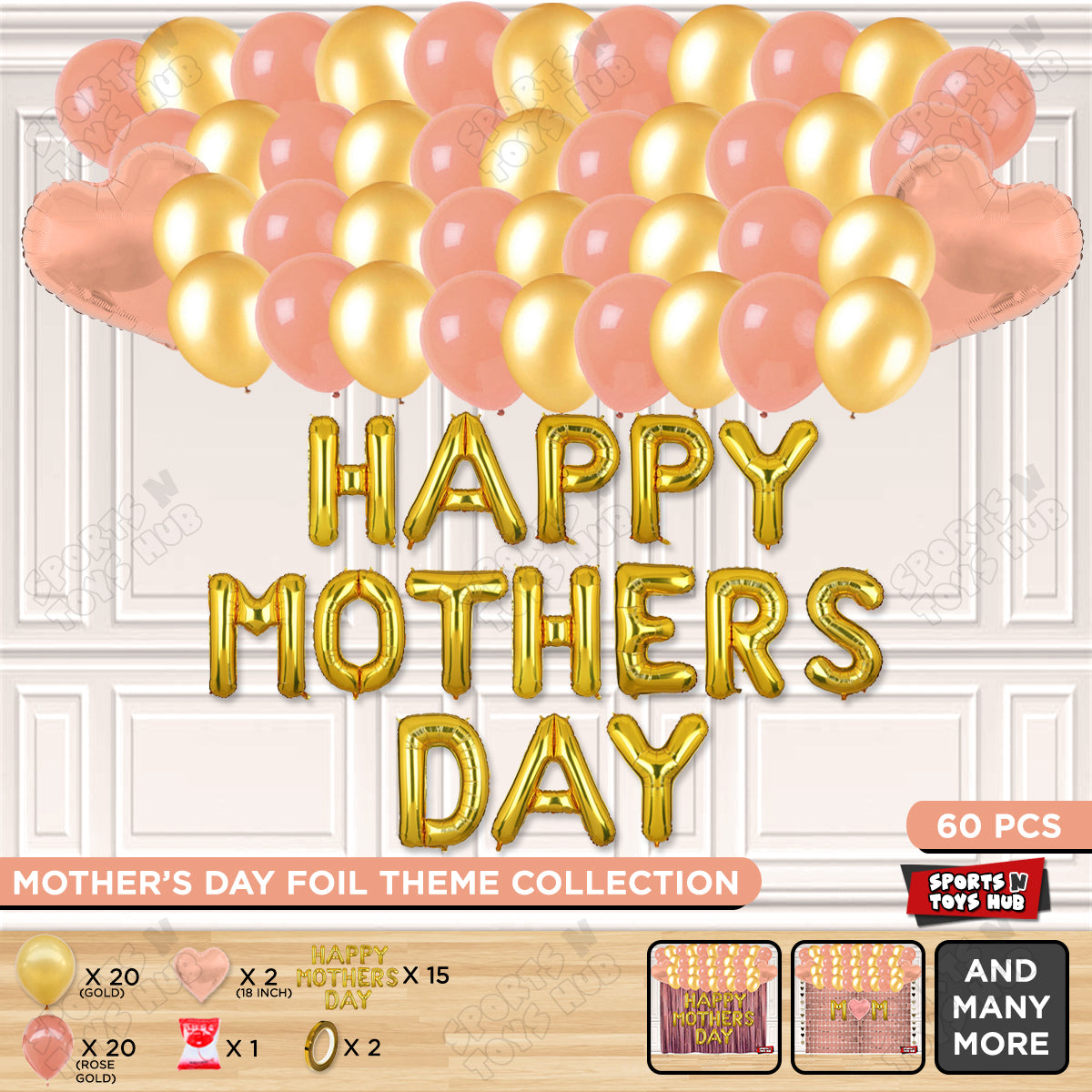 Happy Mothers Day Foil Letter Garland Theme Collection