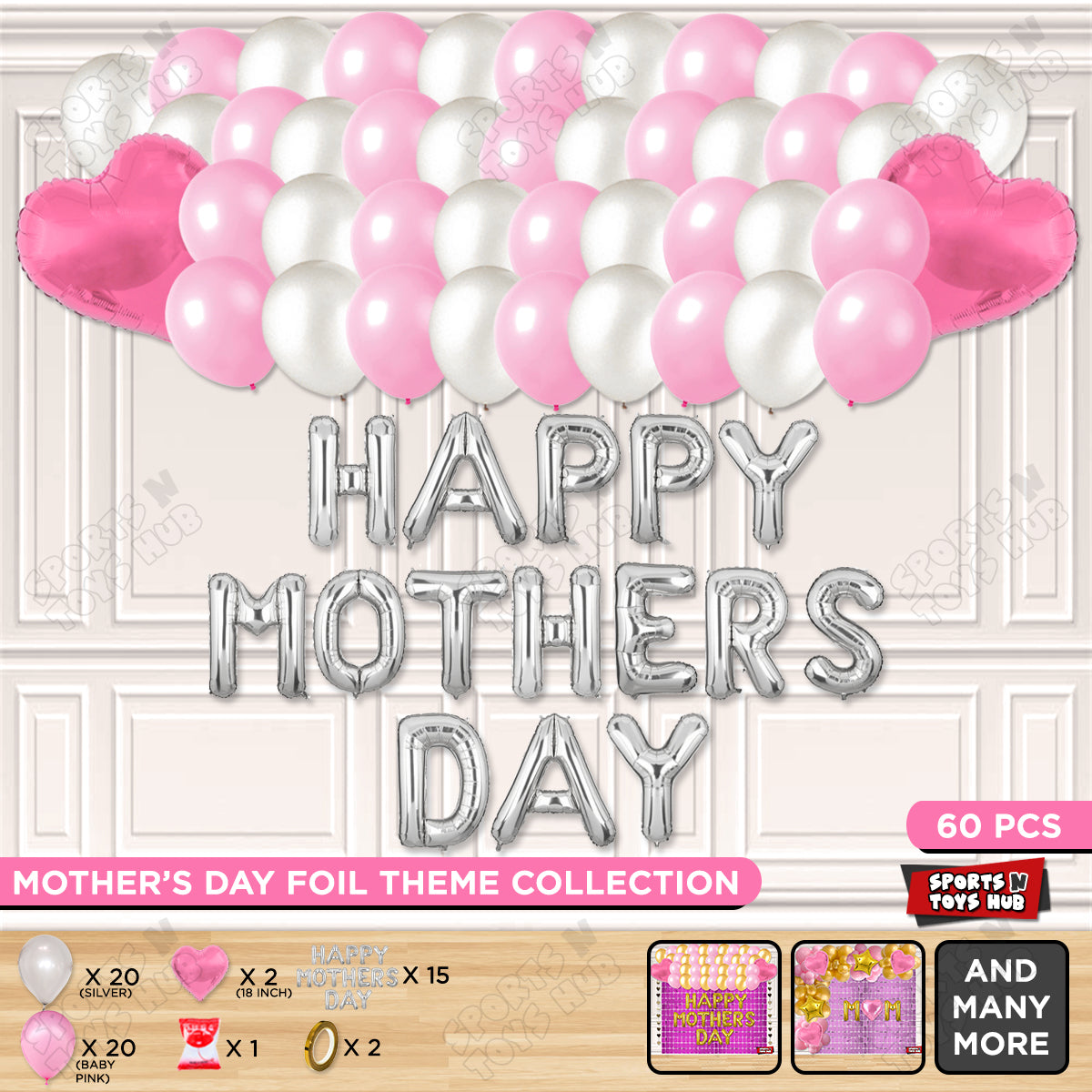 Happy Mothers Day Foil Letter Garland Theme Collection
