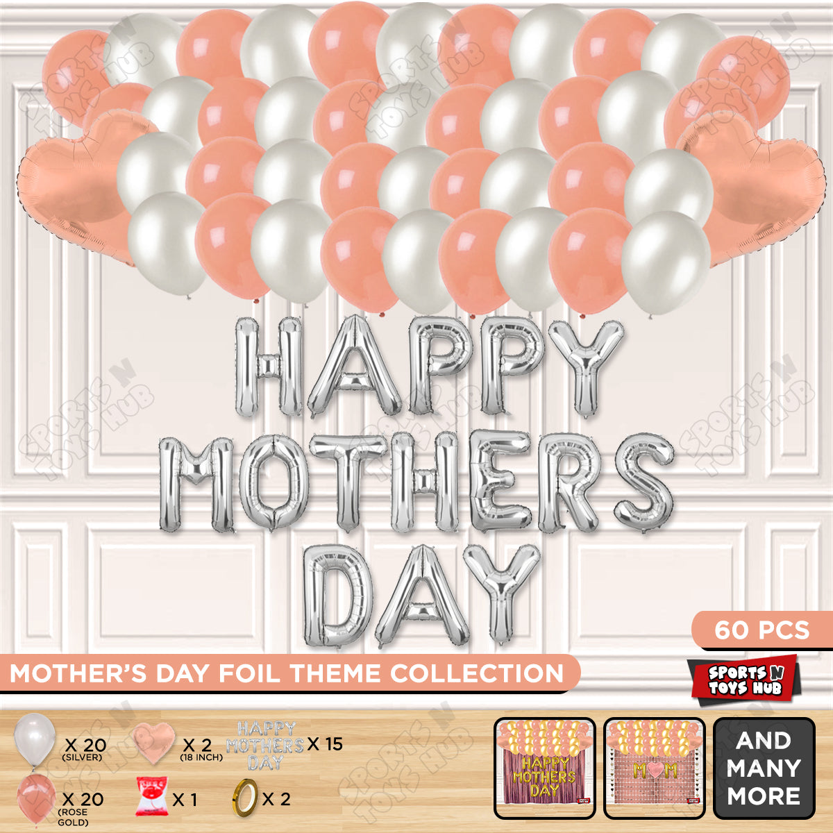 Happy Mothers Day Foil Letter Garland Theme Collection