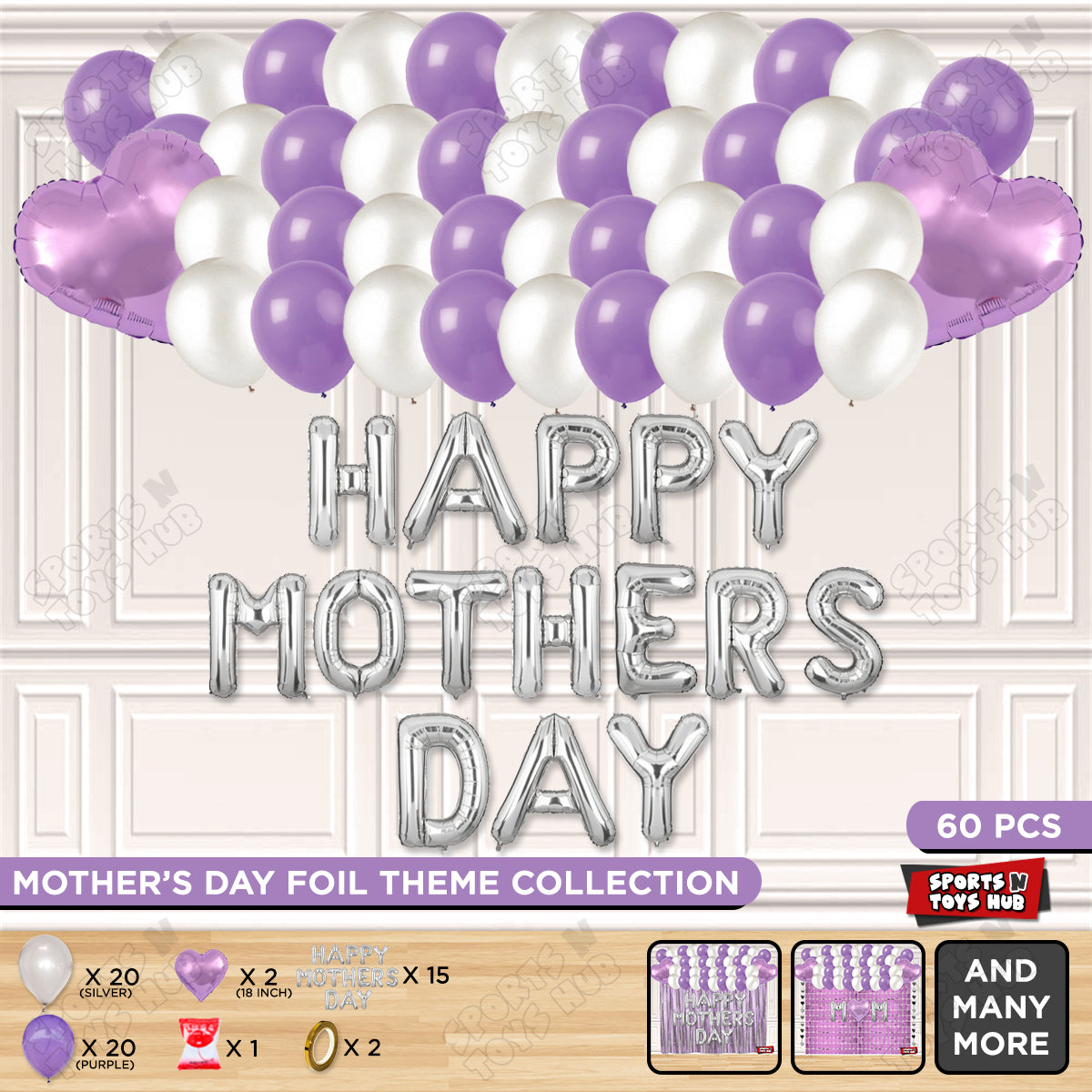 Happy Mothers Day Foil Letter Garland Theme Collection