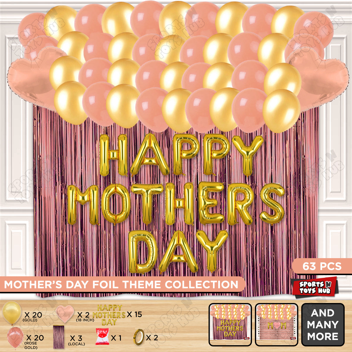 Happy Mothers Day Foil Letter Curtain Theme Collection