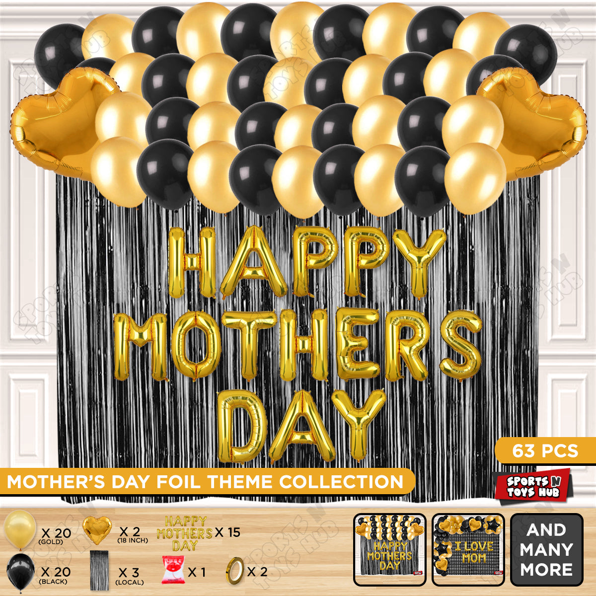 Happy Mothers Day Foil Letter Curtain Theme Collection