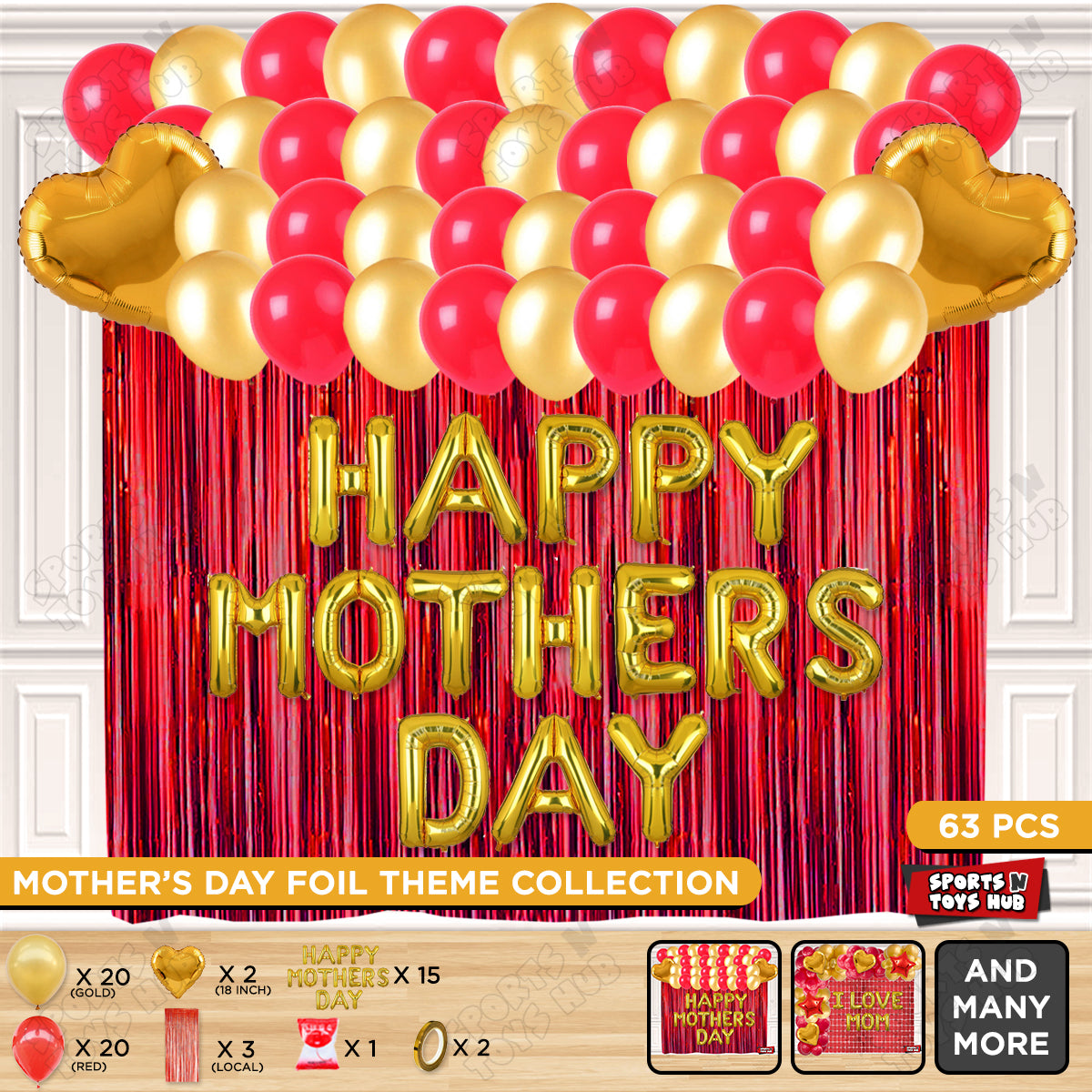 Happy Mothers Day Foil Letter Curtain Theme Collection