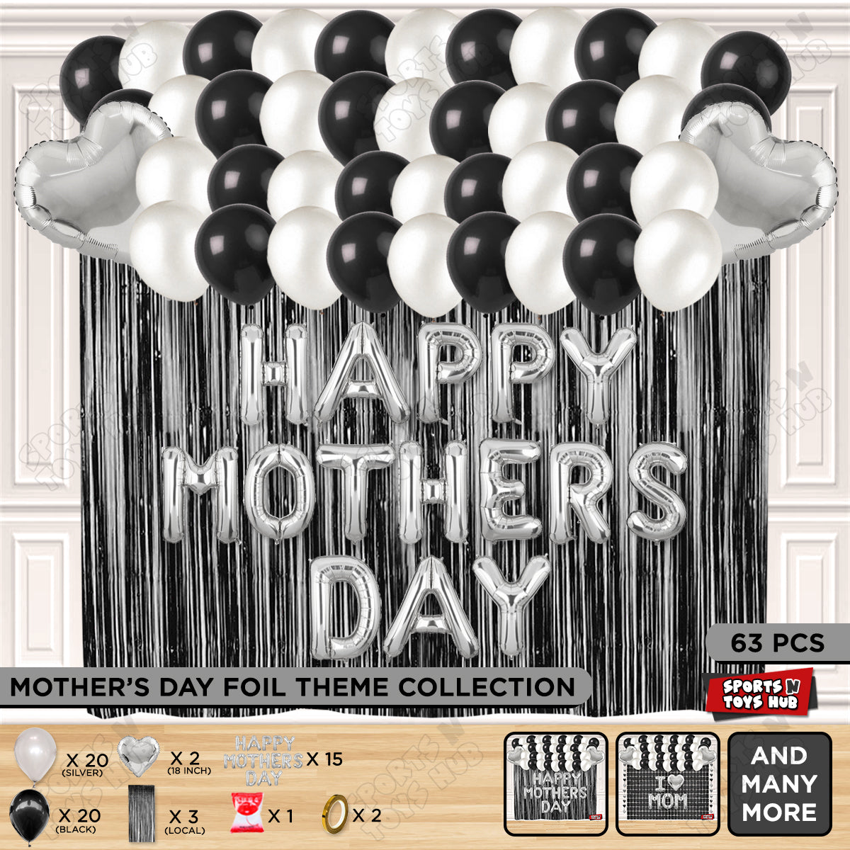 Happy Mothers Day Foil Letter Curtain Theme Collection
