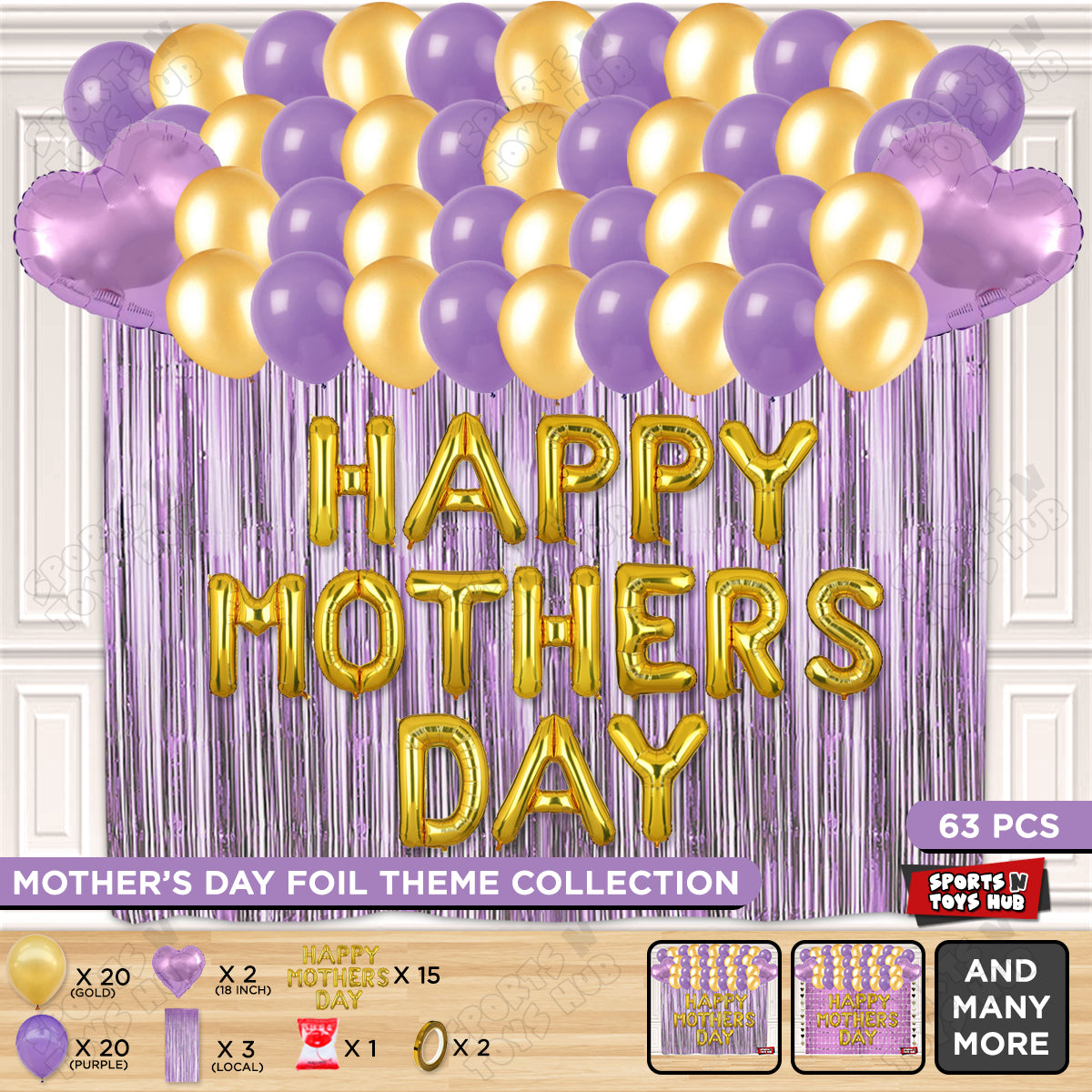 Happy Mothers Day Foil Letter Curtain Theme Collection
