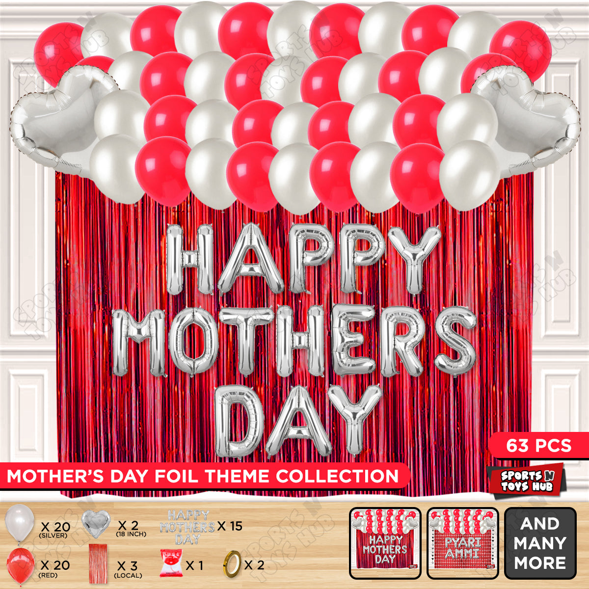 Happy Mothers Day Foil Letter Curtain Theme Collection