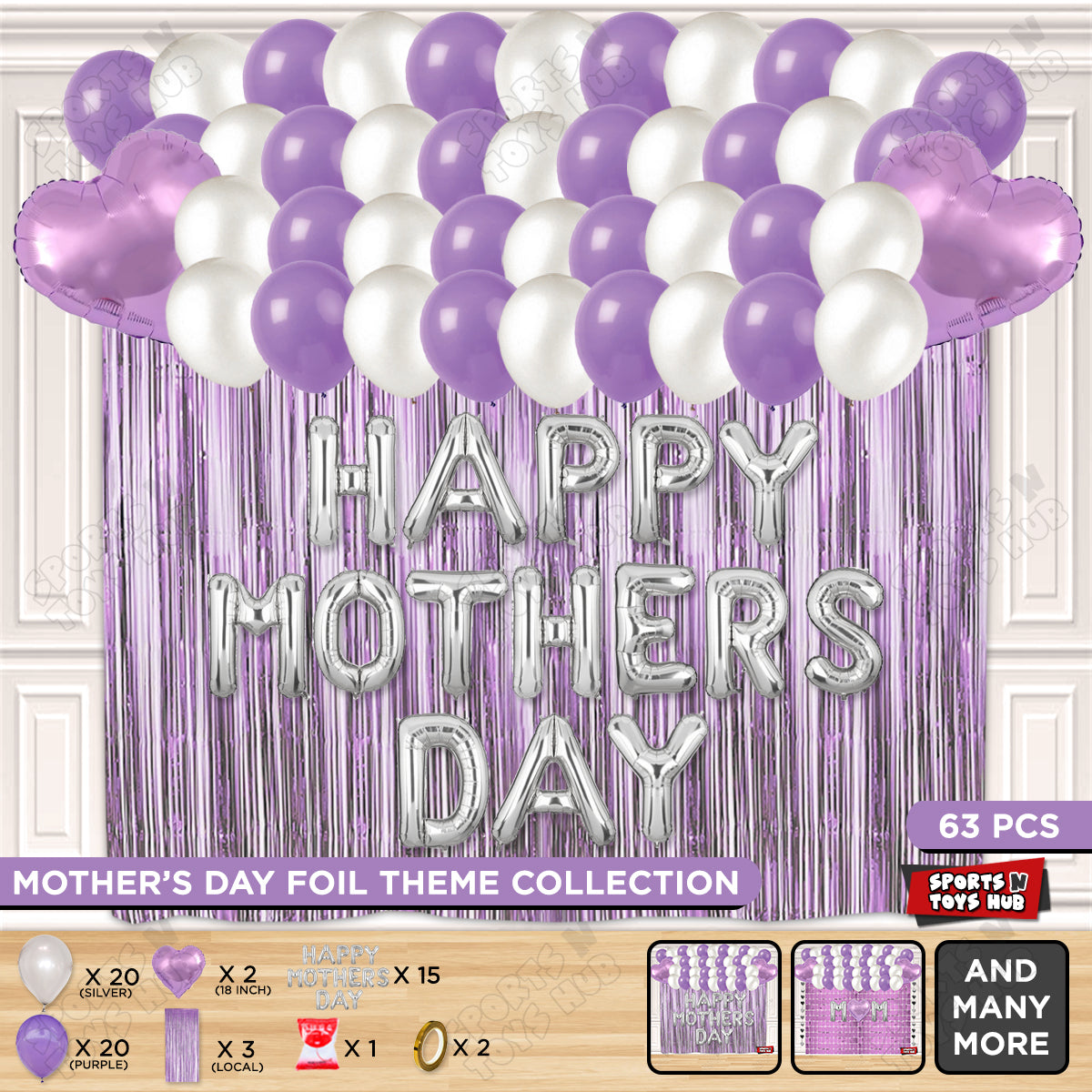 Happy Mothers Day Foil Letter Curtain Theme Collection