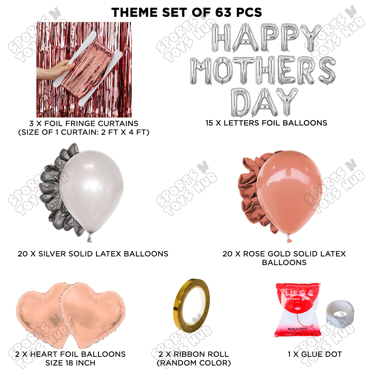 Happy Mothers Day Foil Letter Curtain Theme Collection