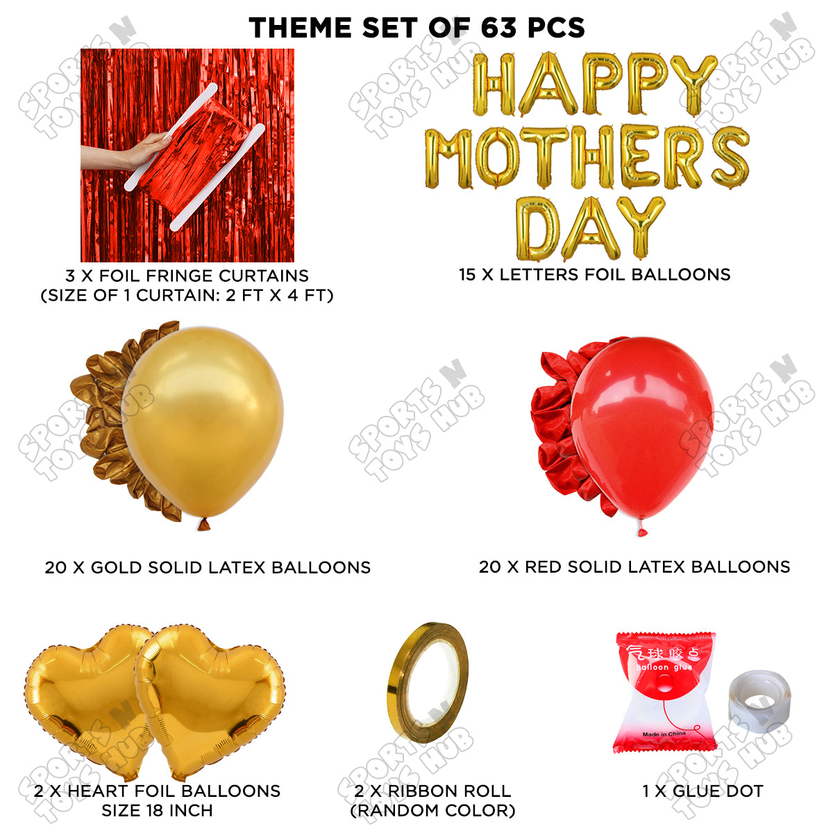 Happy Mothers Day Foil Letter Curtain Theme Collection