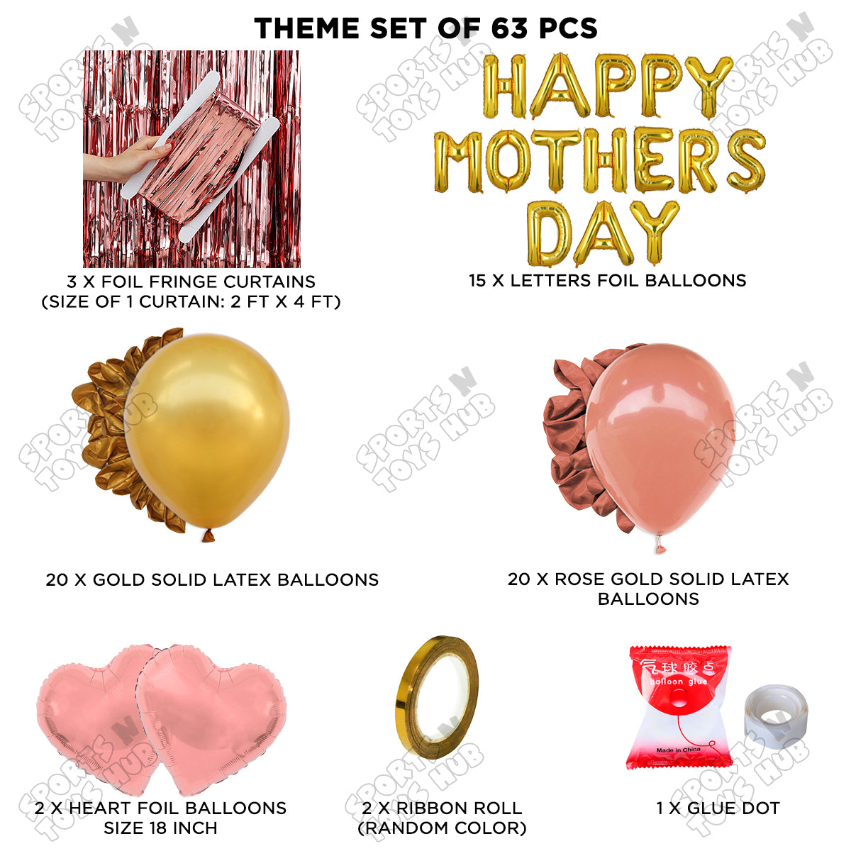 Happy Mothers Day Foil Letter Curtain Theme Collection