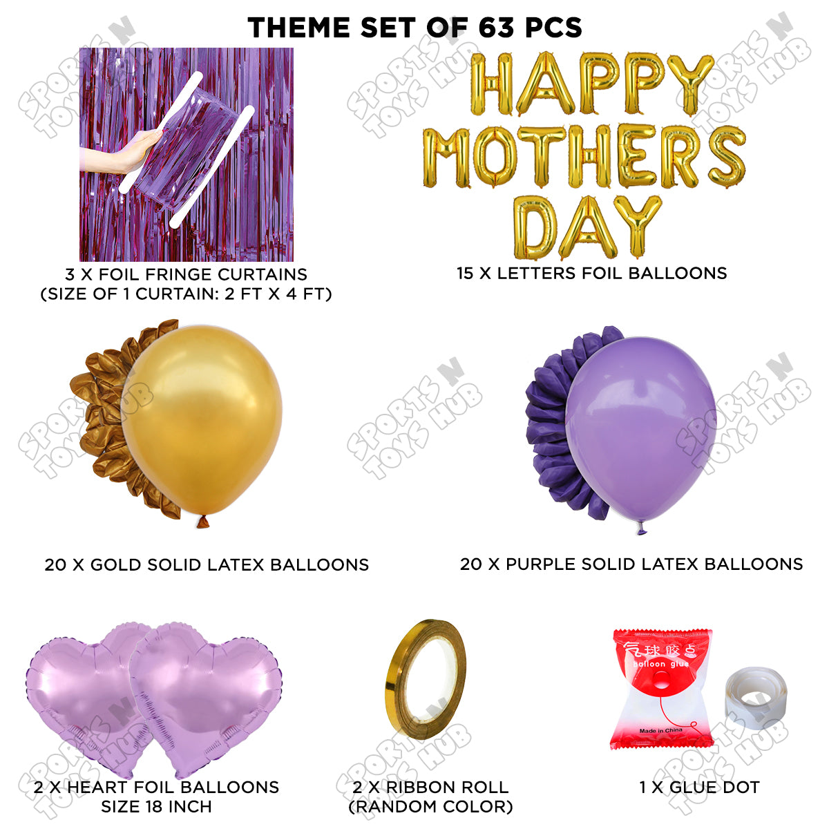 Happy Mothers Day Foil Letter Curtain Theme Collection