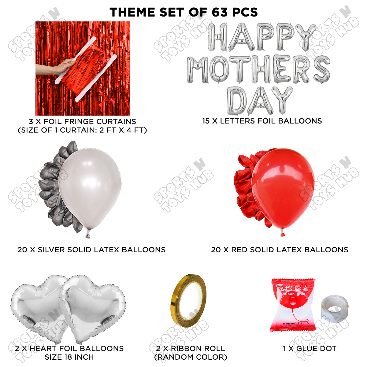 Happy Mothers Day Foil Letter Curtain Theme Collection