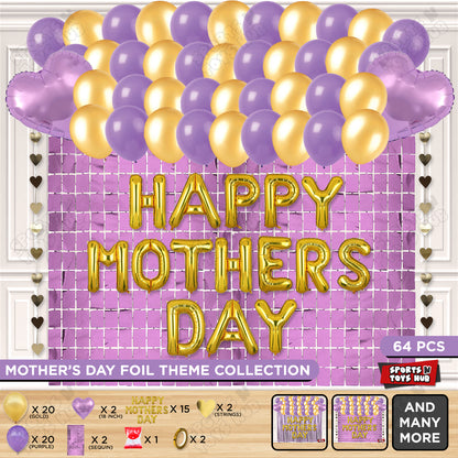 Happy Mothers Day Foil Letter Rectangle Curtain Theme Collection