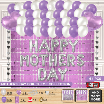 Happy Mothers Day Foil Letter Rectangle Curtain Theme Collection