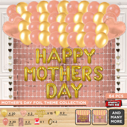 Happy Mothers Day Foil Letter Rectangle Curtain Theme Collection