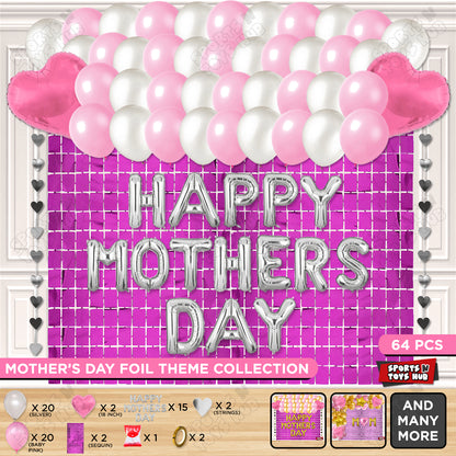 Happy Mothers Day Foil Letter Rectangle Curtain Theme Collection