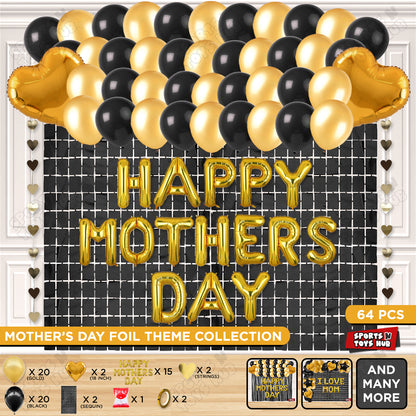 Happy Mothers Day Foil Letter Rectangle Curtain Theme Collection