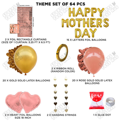 Happy Mothers Day Foil Letter Rectangle Curtain Theme Collection