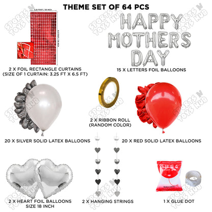 Happy Mothers Day Foil Letter Rectangle Curtain Theme Collection