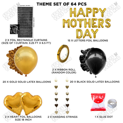 Happy Mothers Day Foil Letter Rectangle Curtain Theme Collection