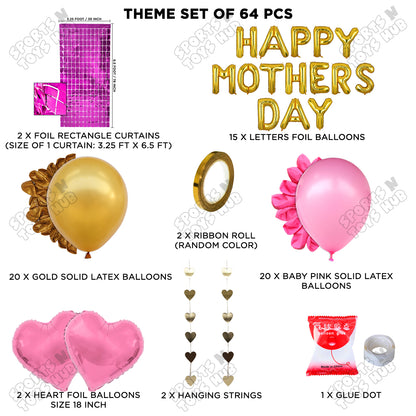 Happy Mothers Day Foil Letter Rectangle Curtain Theme Collection