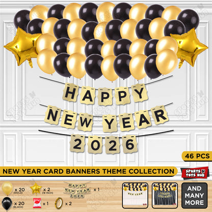 Happy New Year 2026 Card Banner Theme Collection