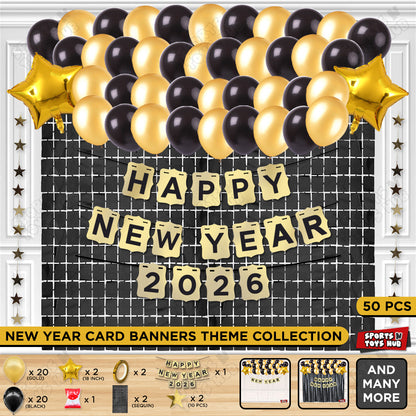 Happy New Year 2026 Card Banner Theme Collection