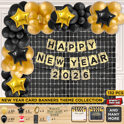 Happy New Year 2026 Card Banner Theme Collection