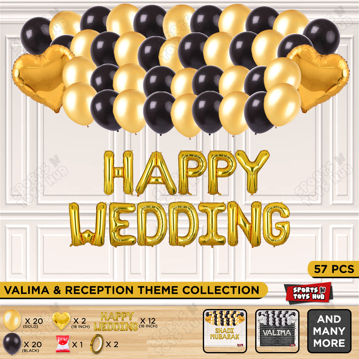 Happy Wedding Foil Letter Theme Collection - Gold