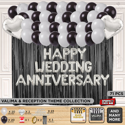 Happy Wedding Anniversary Foil Letter Theme Collection - Silver