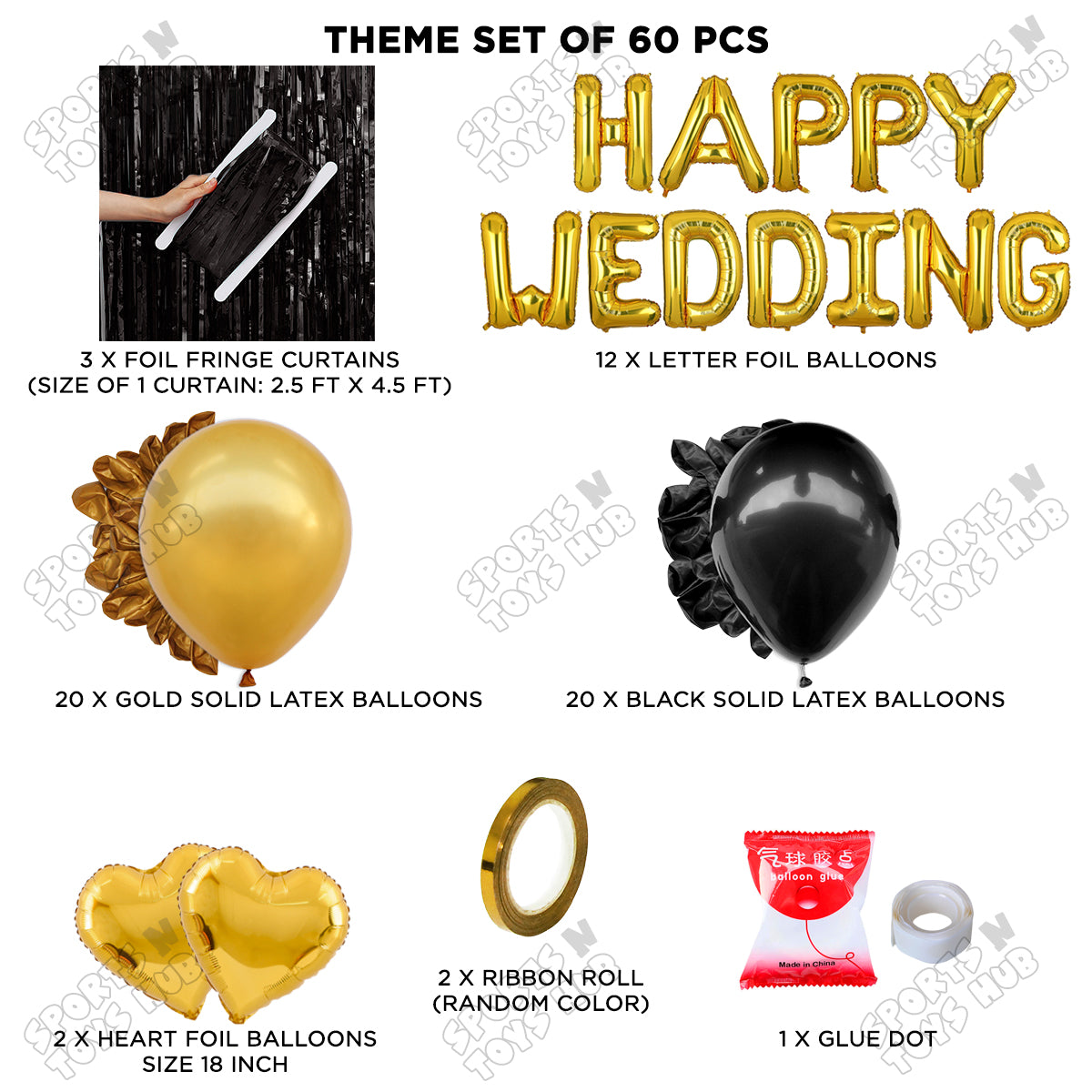 Happy Wedding Foil Letter Theme Collection - Gold
