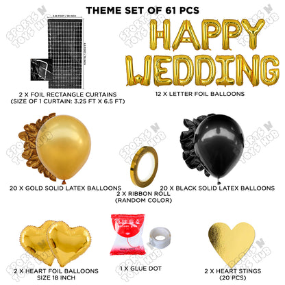 Happy Wedding Foil Letter Theme Collection - Gold