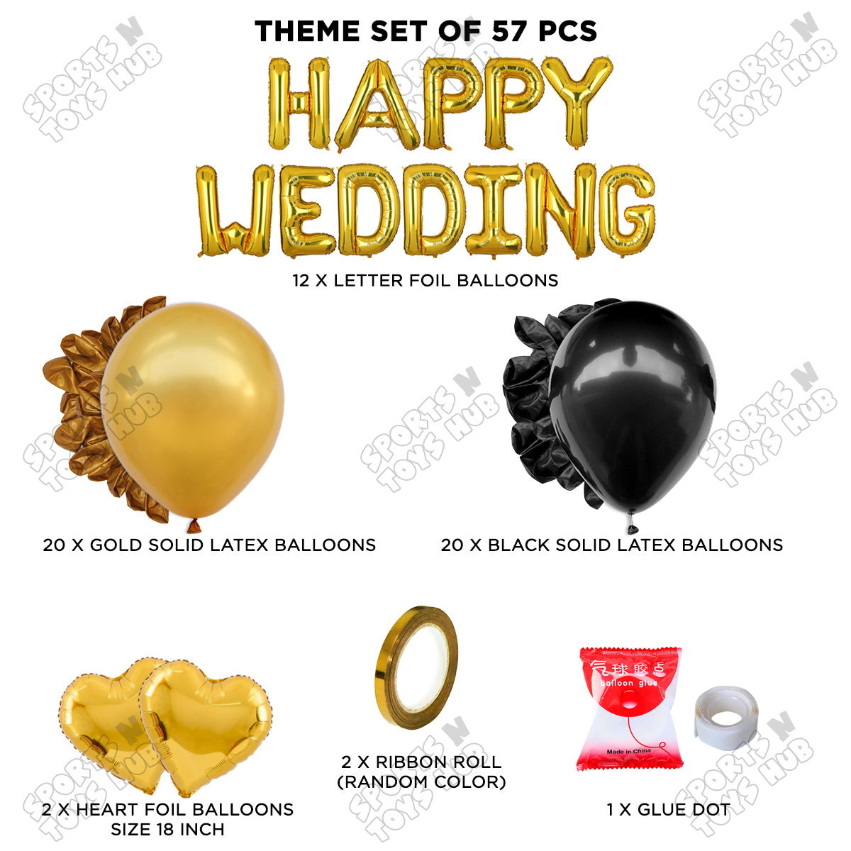 Happy Wedding Foil Letter Theme Collection - Gold