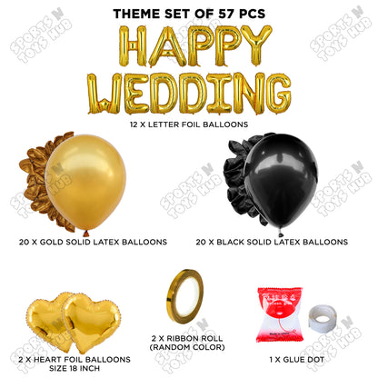 Happy Wedding Foil Letter Theme Collection - Gold