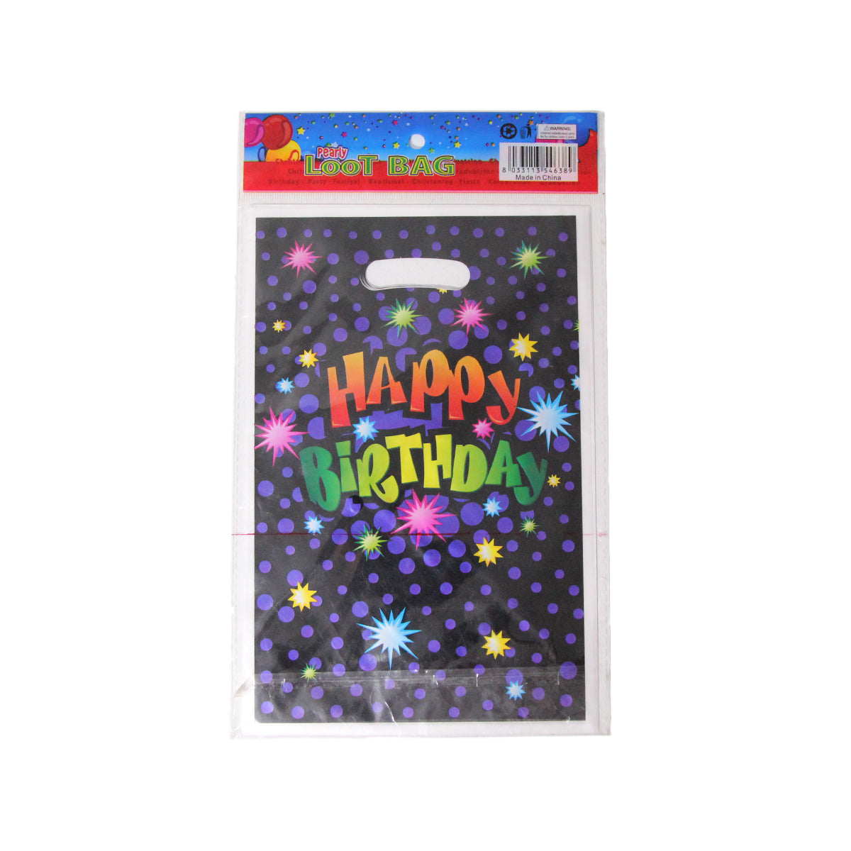 Printed Happy Birthday Goodies Gift Bags - 10 Pcs