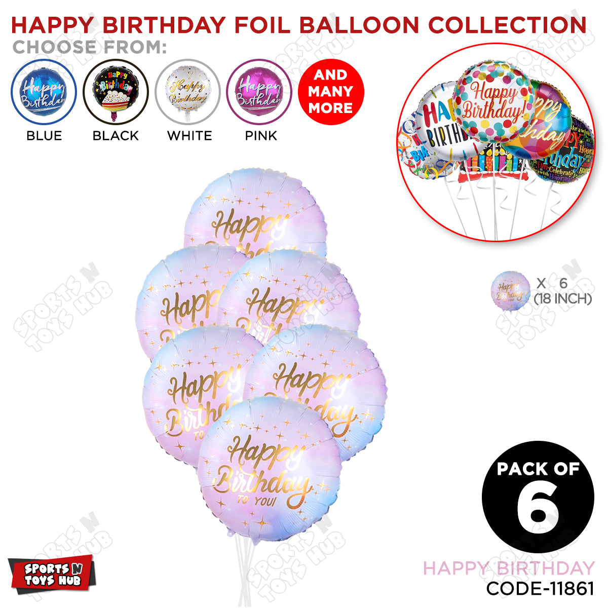 Happy Birthday Printed Round Foil Balloon