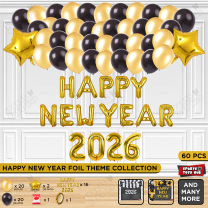 Happy New Year 2026 Foil Letter Theme Collection