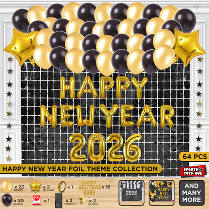 Happy New Year 2026 Foil Letter Theme Collection