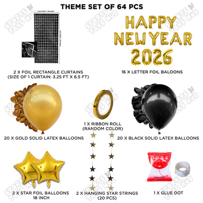 Happy New Year 2026 Foil Letter Theme Collection