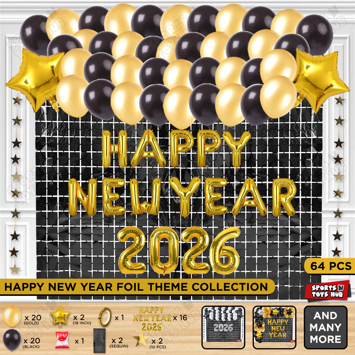 Happy New Year 2026 Foil Letter Theme Collection