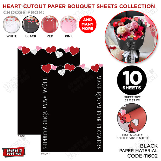 Heart Cutout Paper Bouquet Wrapping Sheets - Pack Of 10
