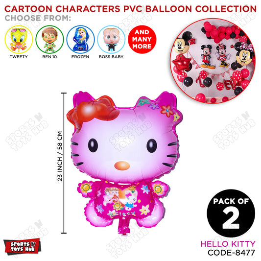 Cartoon Character Hell0 Kitty PVC Foil Balloon - 2 Pcs