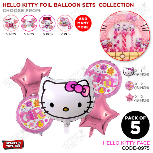 Hell0 Kitty Face Foil Balloon Set