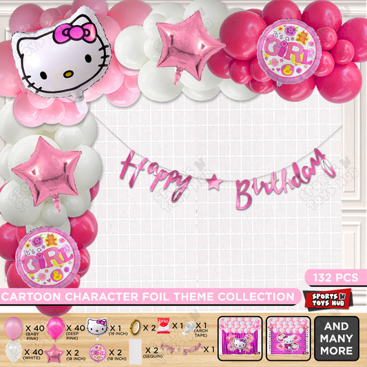 Hell0 Kitty Face Cursive Card Banner Arch Theme