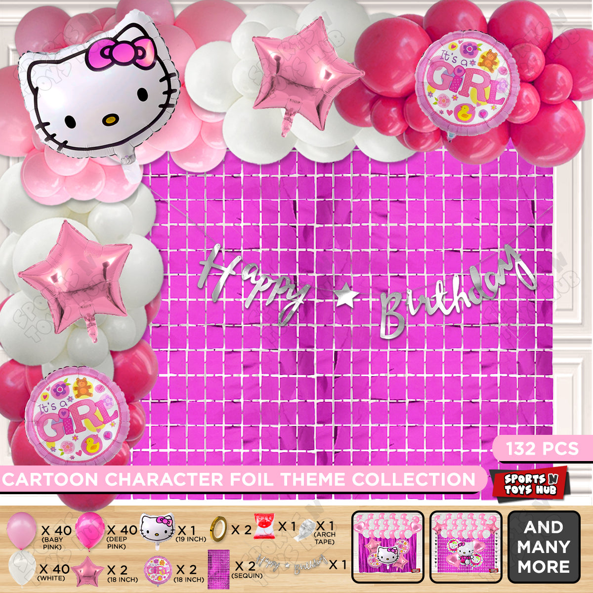 Hell0 Kitty Face Cursive Card Banner Arch Theme