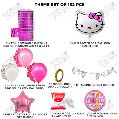 Hell0 Kitty Face Cursive Card Banner Arch Theme
