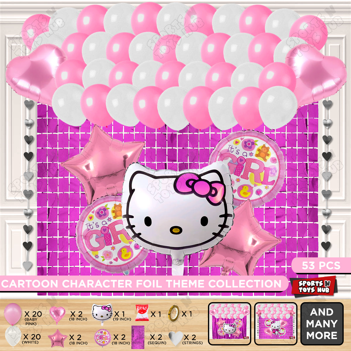 Hell0 Kitty Face Foil Balloon Theme Collection