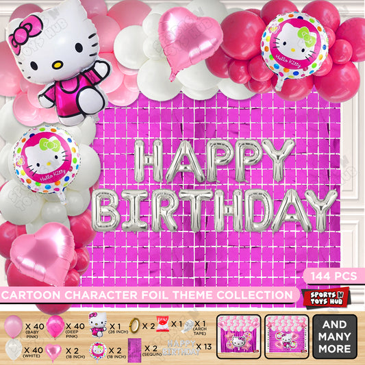 Hell0 Kitty Foil Balloon With Foil Letter Arch Theme