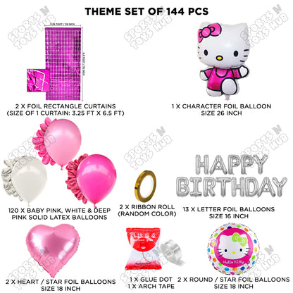 Hell0 Kitty Foil Balloon With Foil Letter Arch Theme