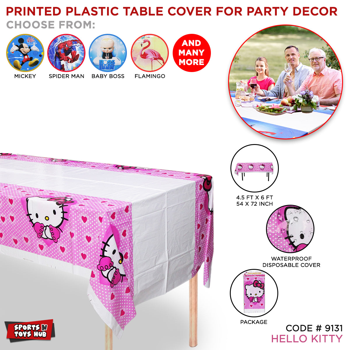 Hell0 Kitty Printed Table Cover
